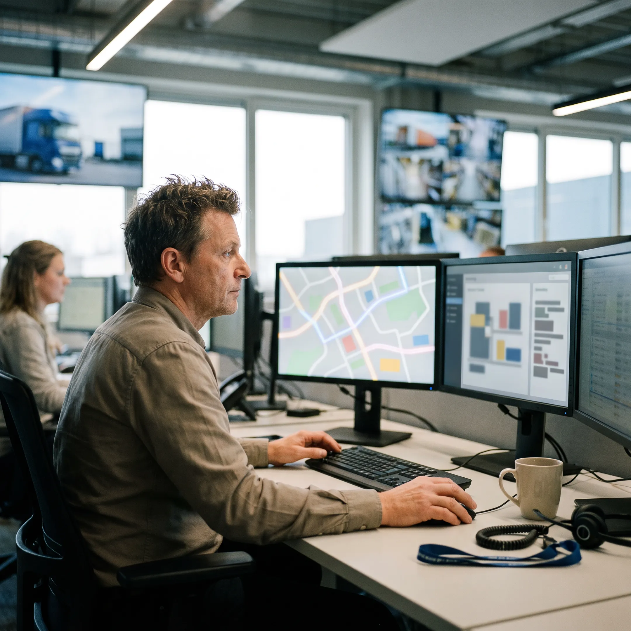 Logistics team tracking electronics shipments