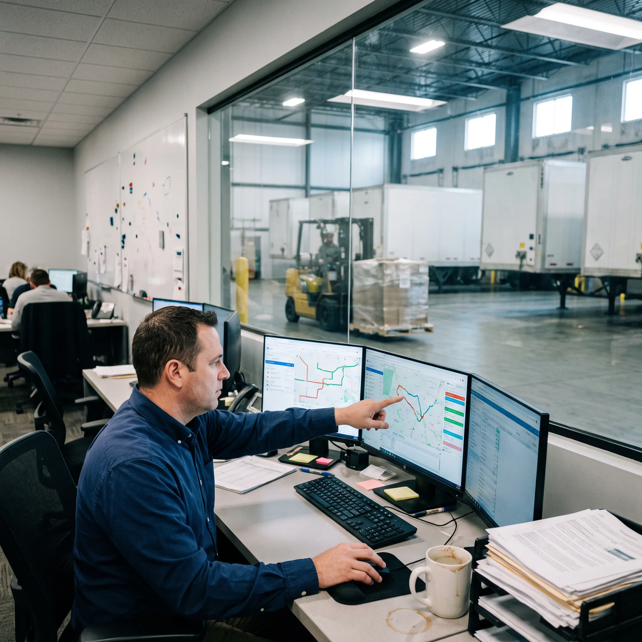 Freight coordinator tracking shipments