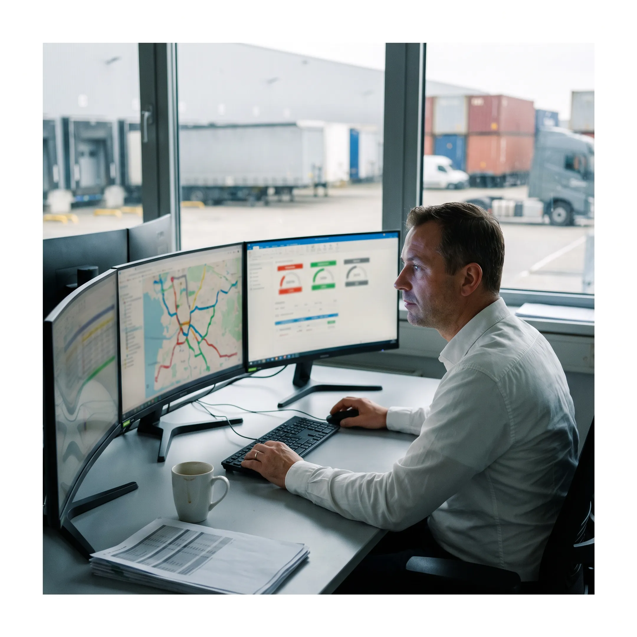 Logistics coordinator tracking freight modes