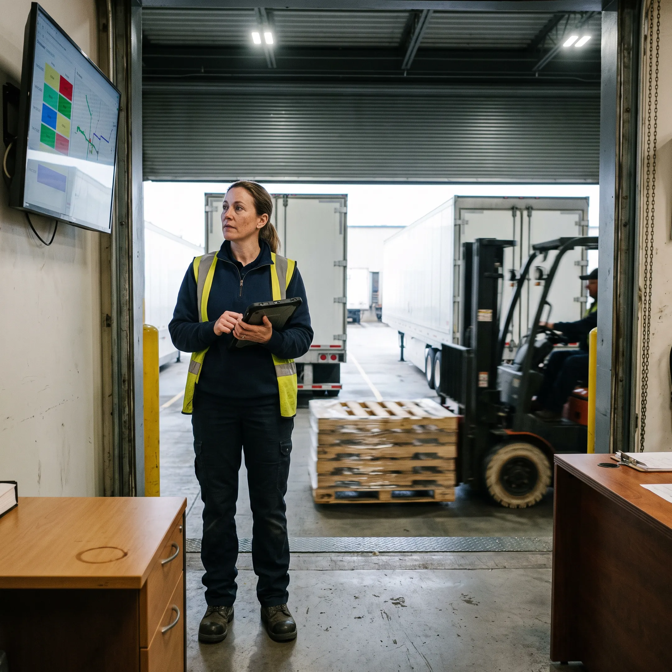 Logistics coordinator tracking freight shipments