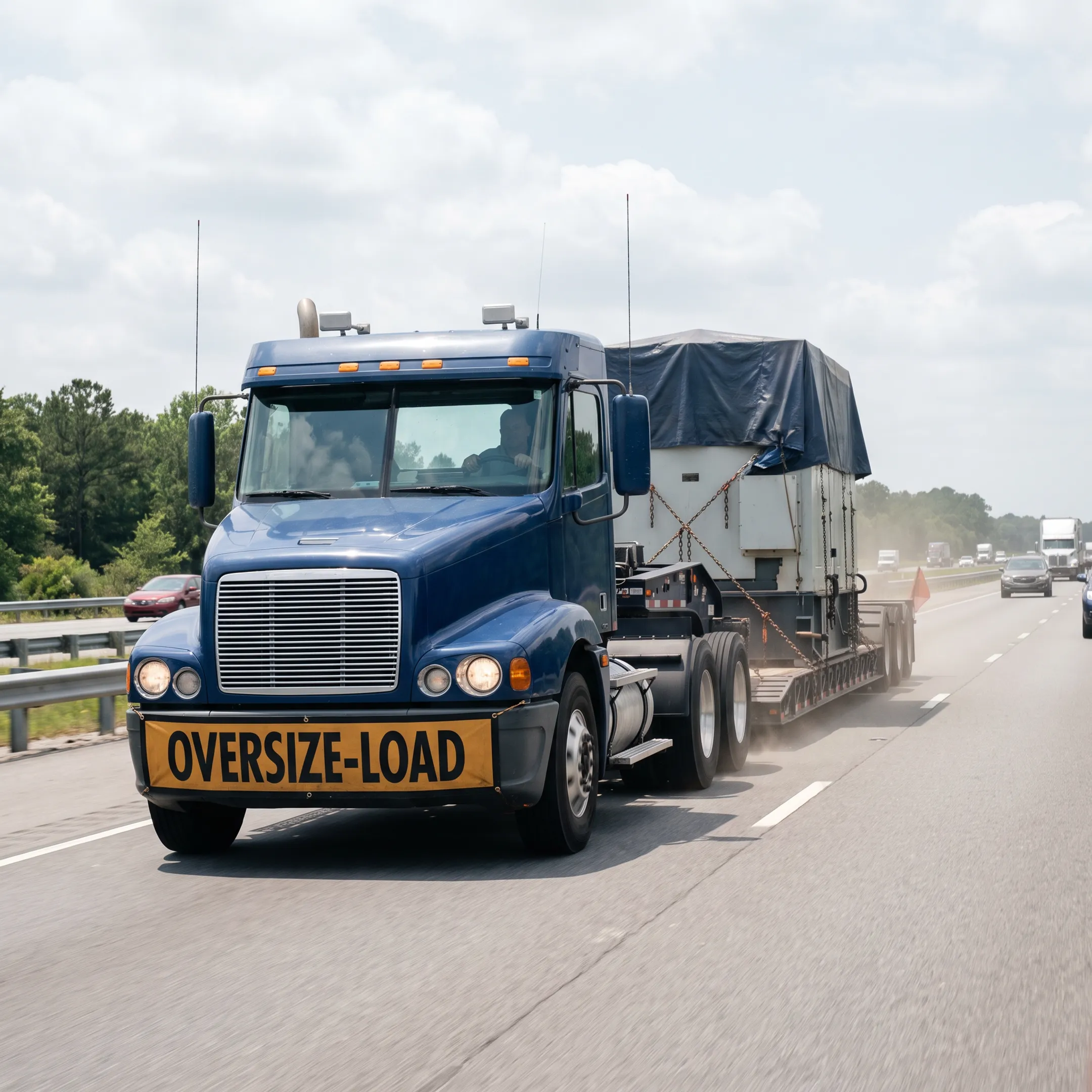 Heavy haul trailer planning an oversized equipment move