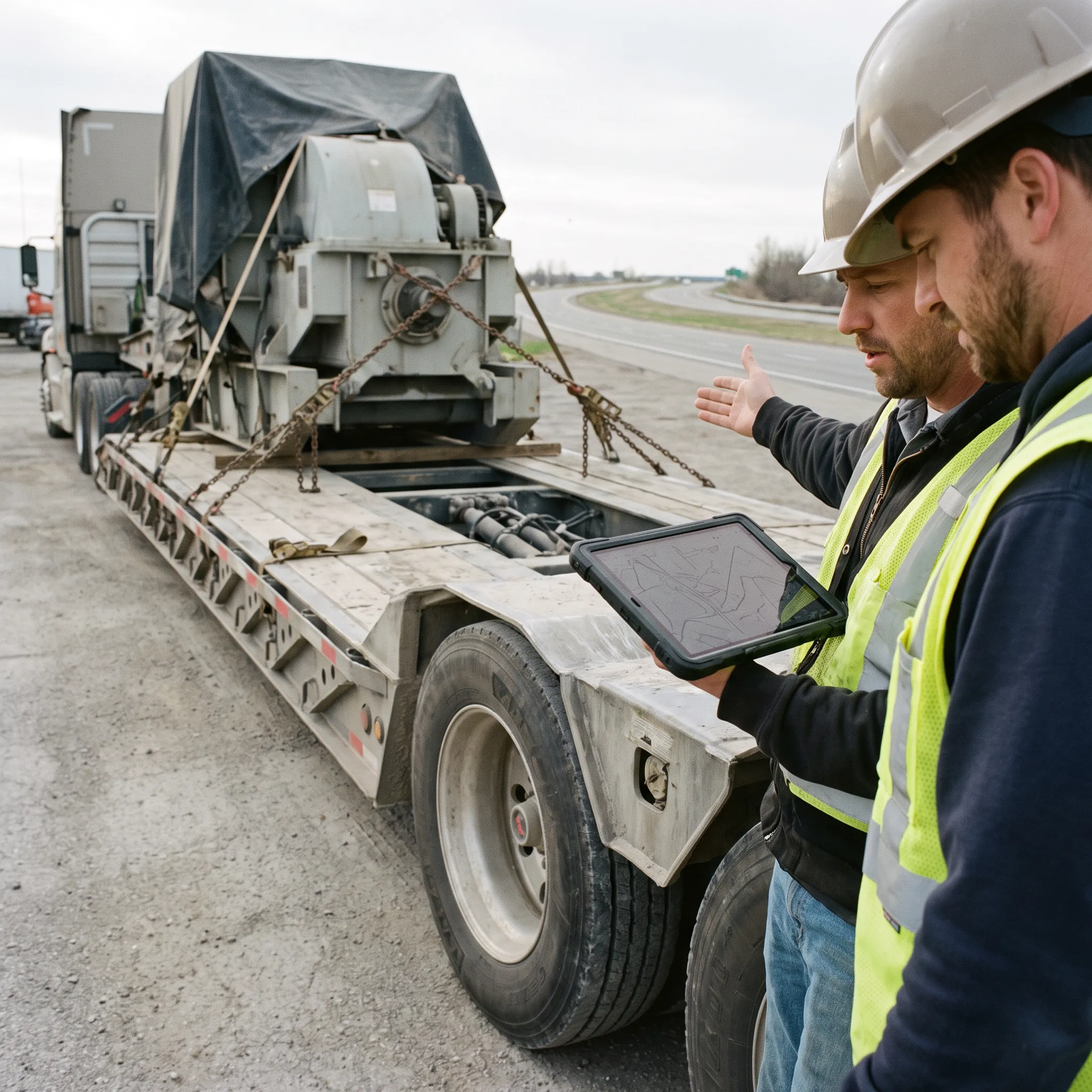 Heavy haul trailer being planned for oversized equipment transport