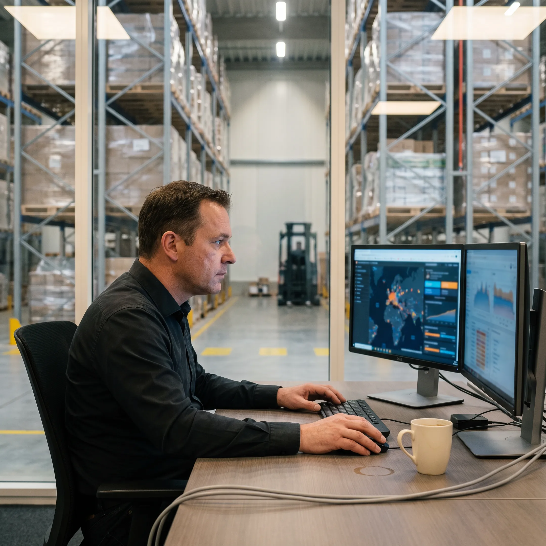 Logistics coordinator tracking LTL freight