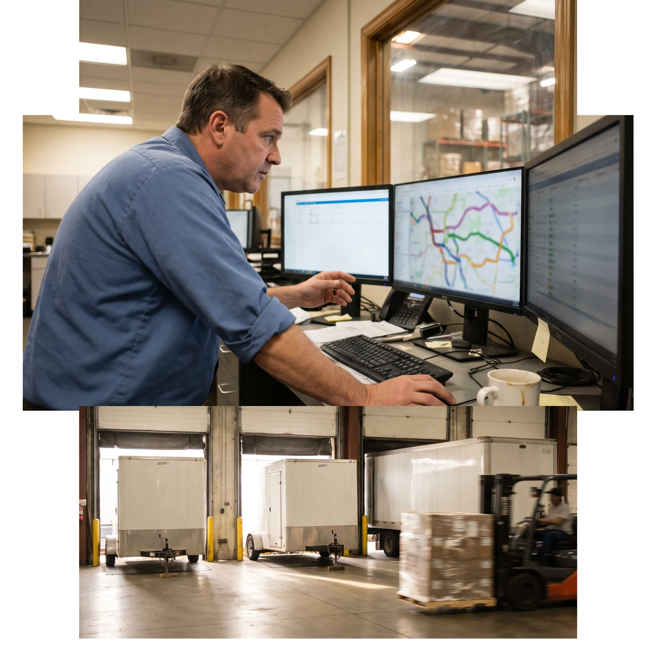 Logistics coordinator tracking Nashville freight shipment