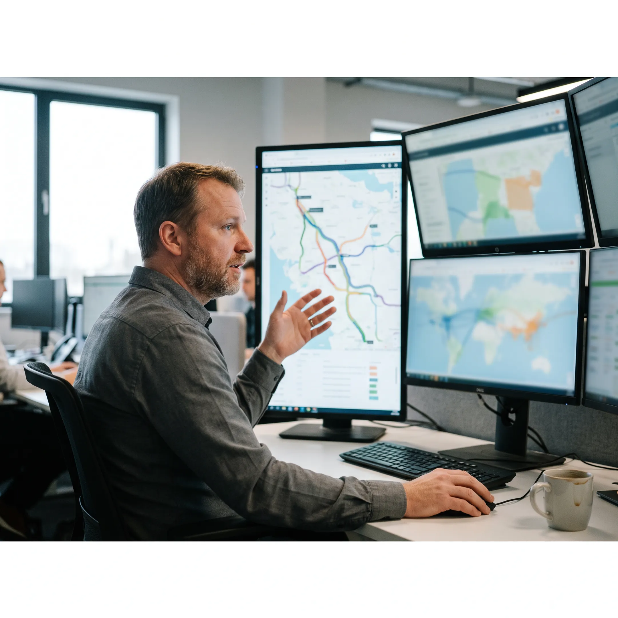 Logistics coordinator tracking Delaware freight shipments