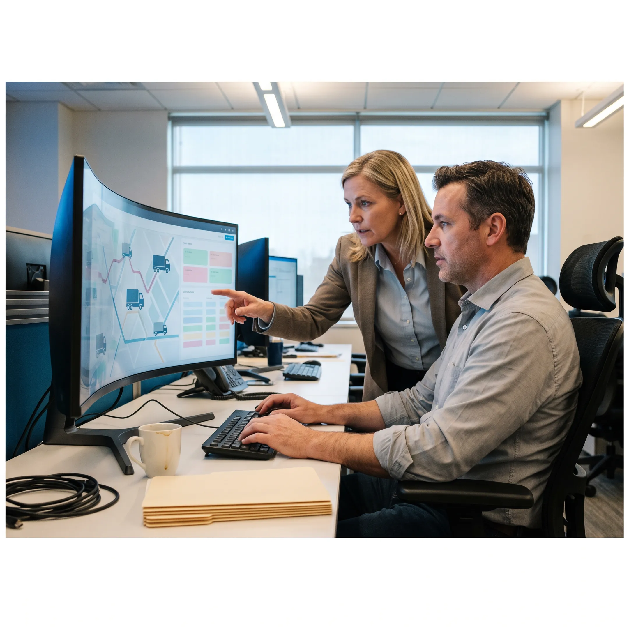 Logistics team tracking high-value freight