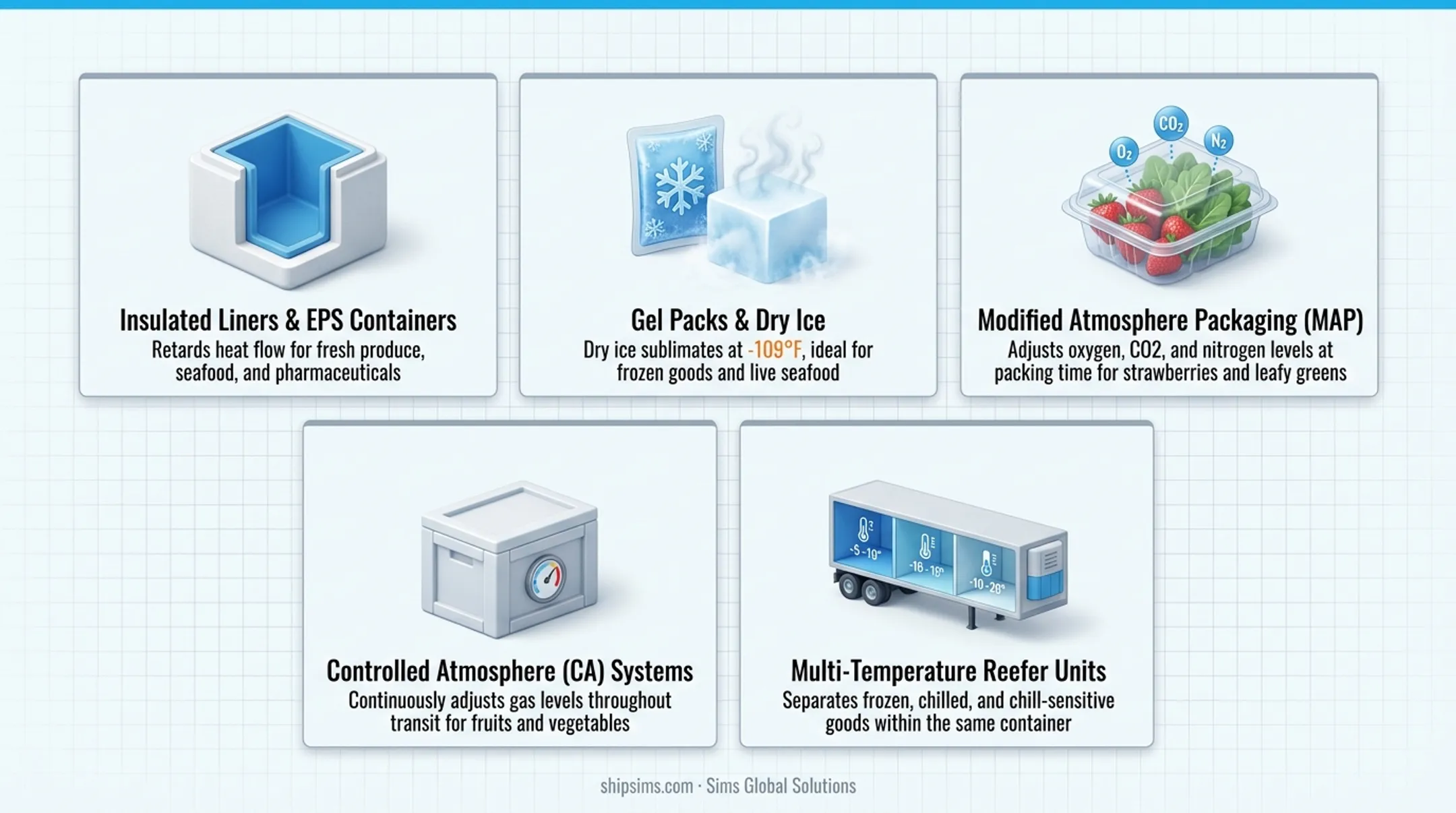 Five cold chain packaging methods used for perishable goods shipments