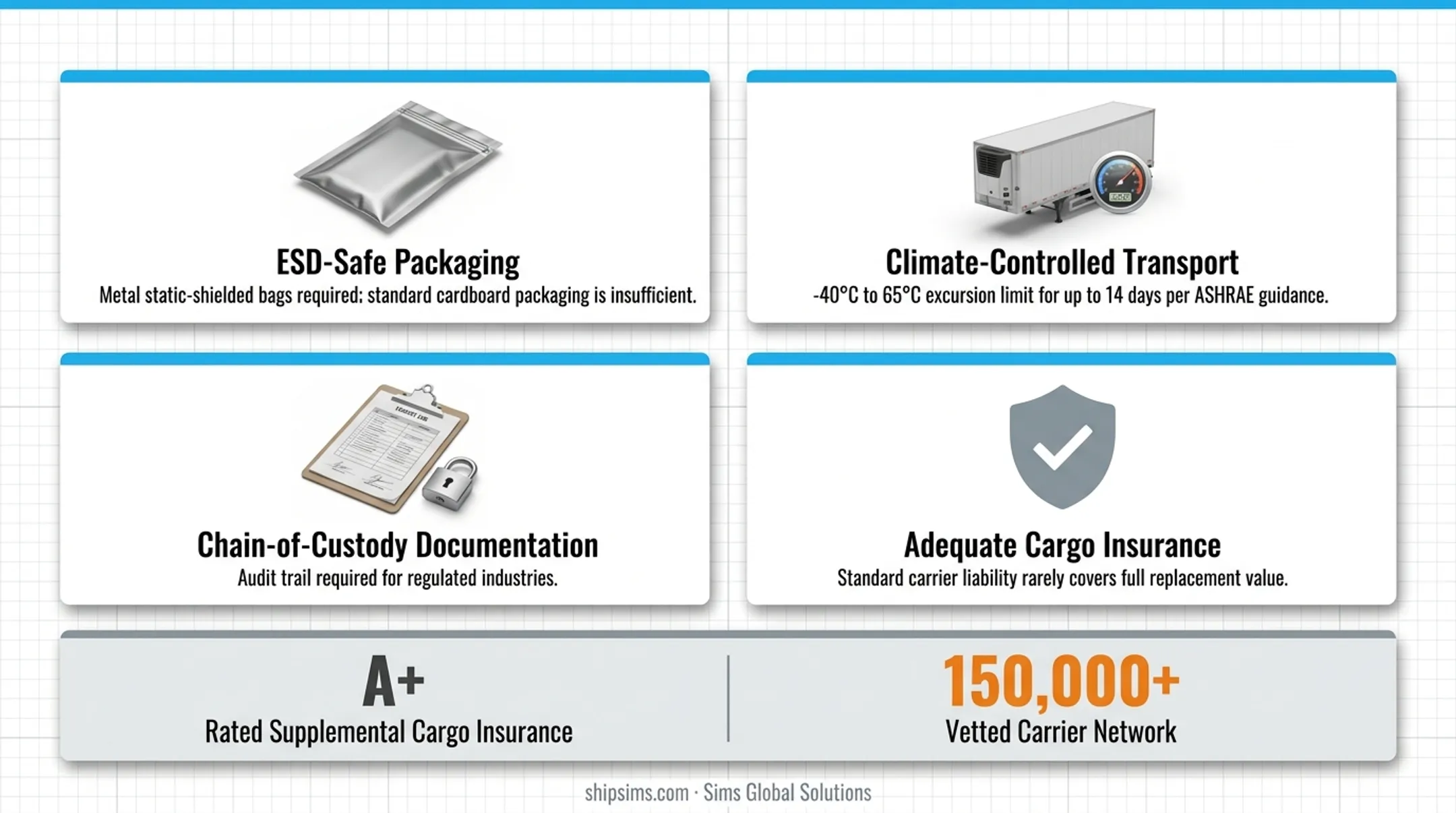 Specialized data center logistics carrier loading server equipment with ESD-safe packaging