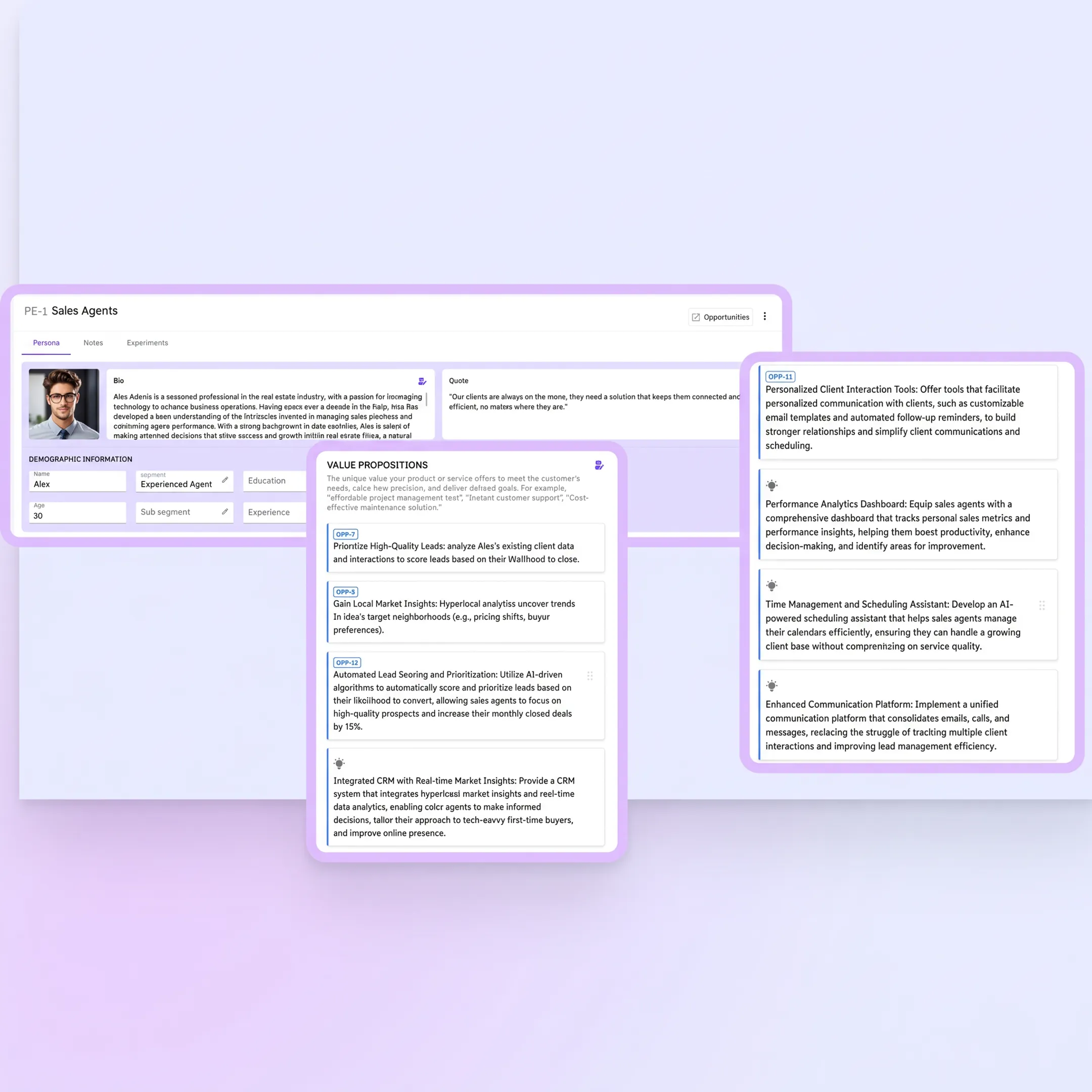 Product team reviewing organized customer feedback and product insights on a collaborative software dashboard