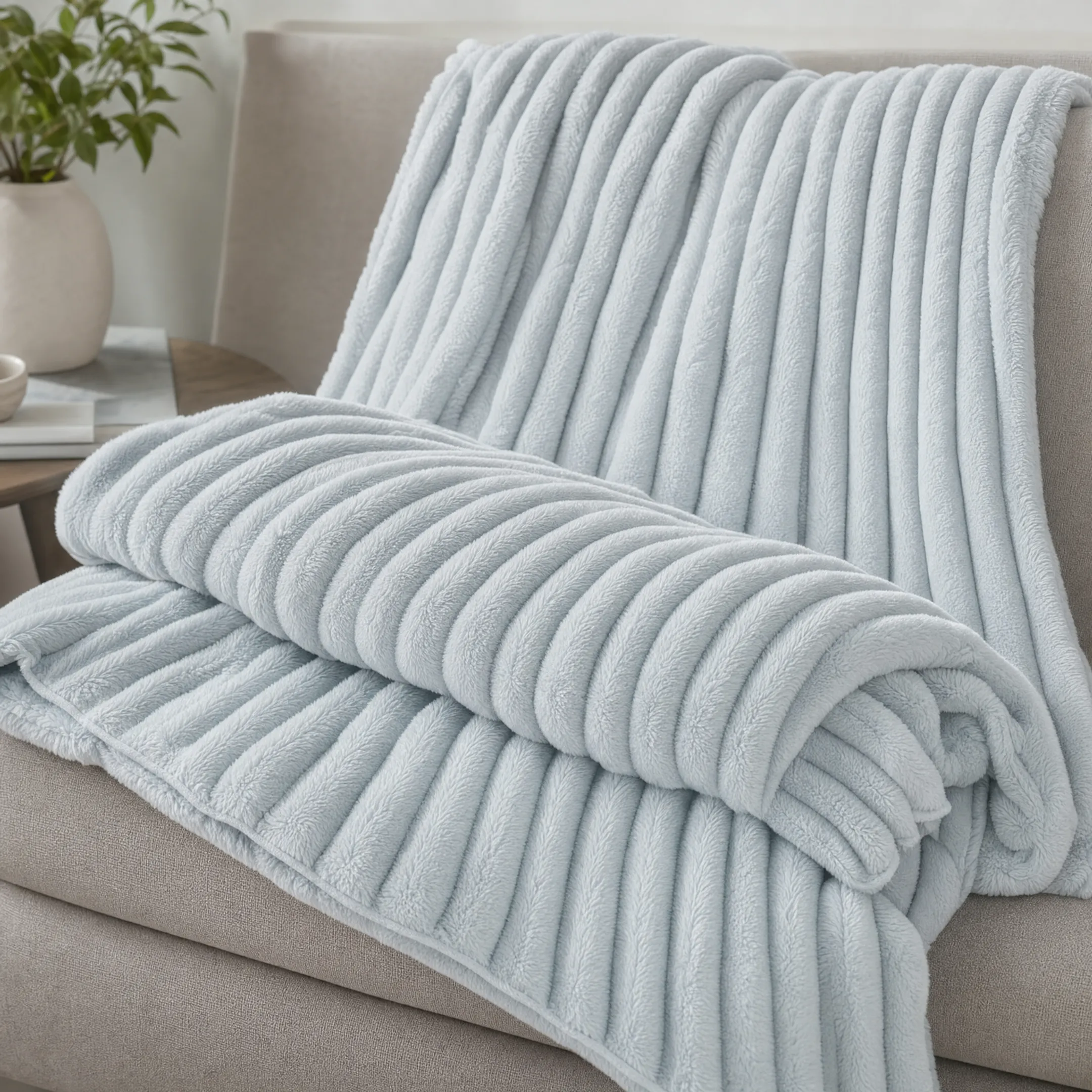 Budget-friendly fleece blanket folded showing soft textured surface