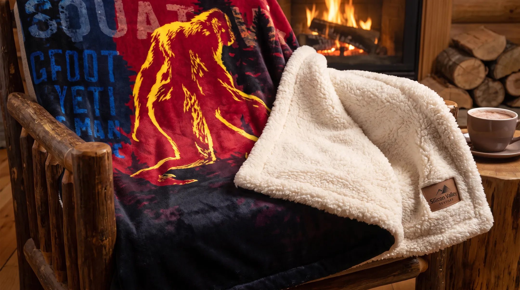 Sherpa-lined throw blanket with sports team licensed design