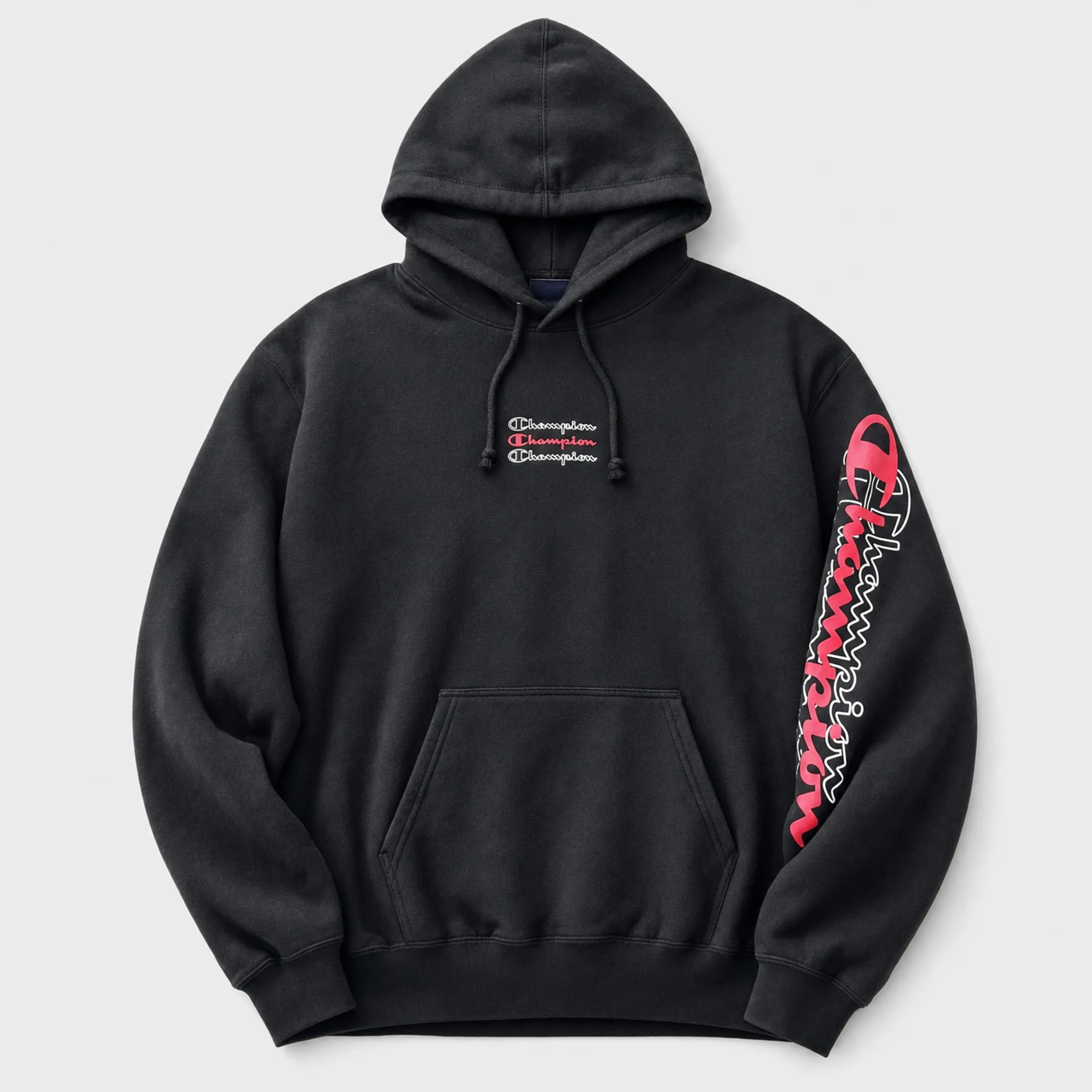 Champion Reverse Weave hoodie showing classic ribbed hood design
