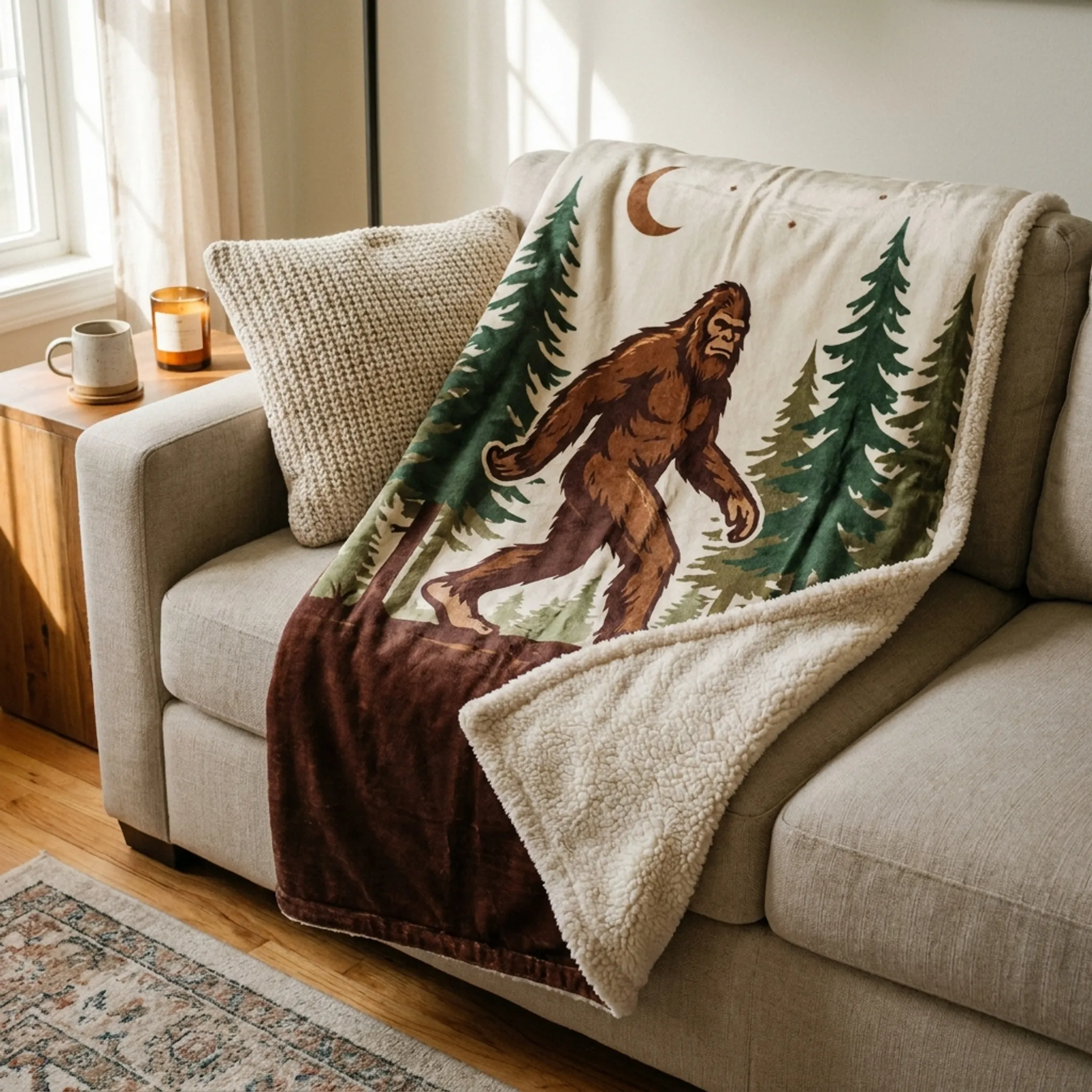 Sasquatch novelty throw blanket
