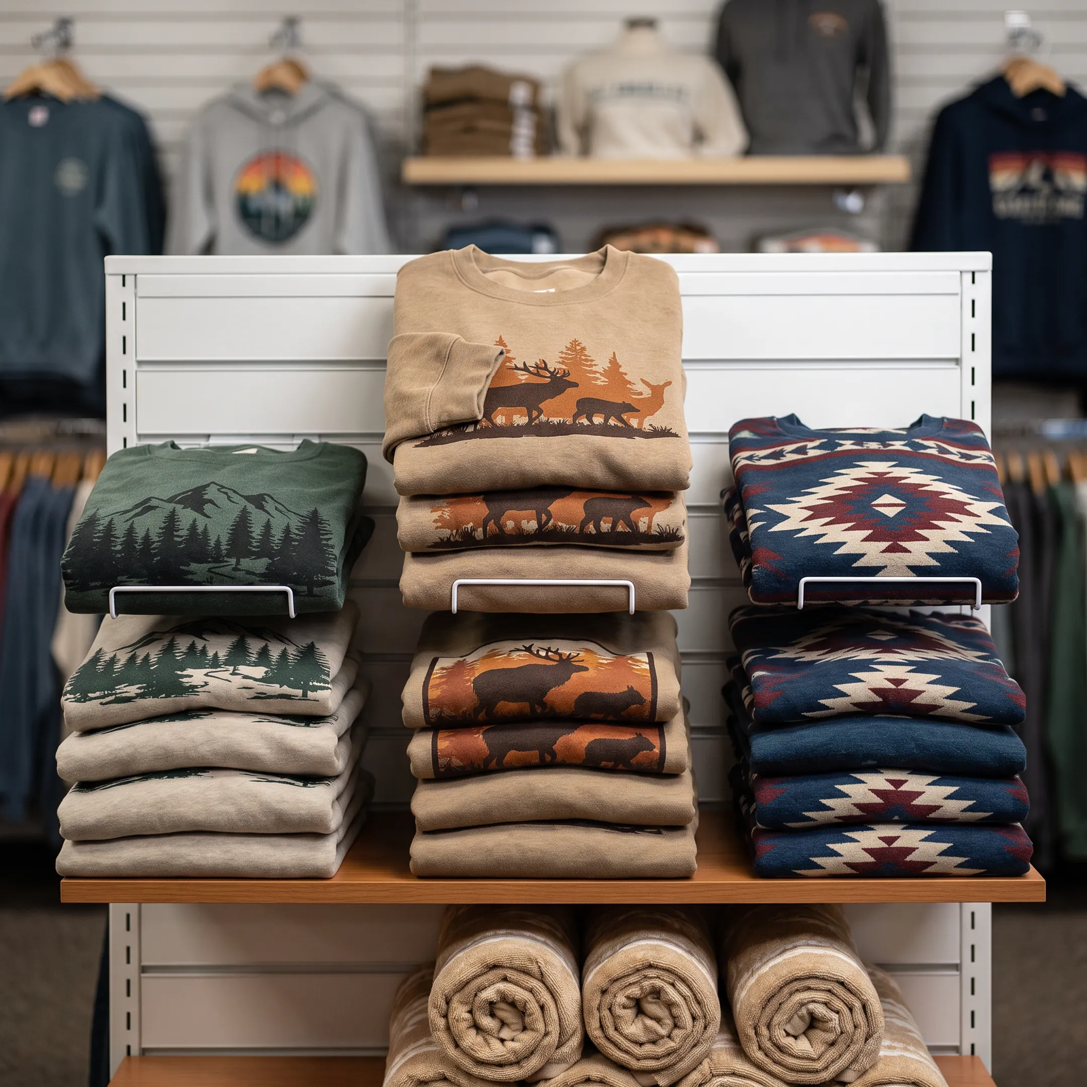 Souvenir shop apparel section