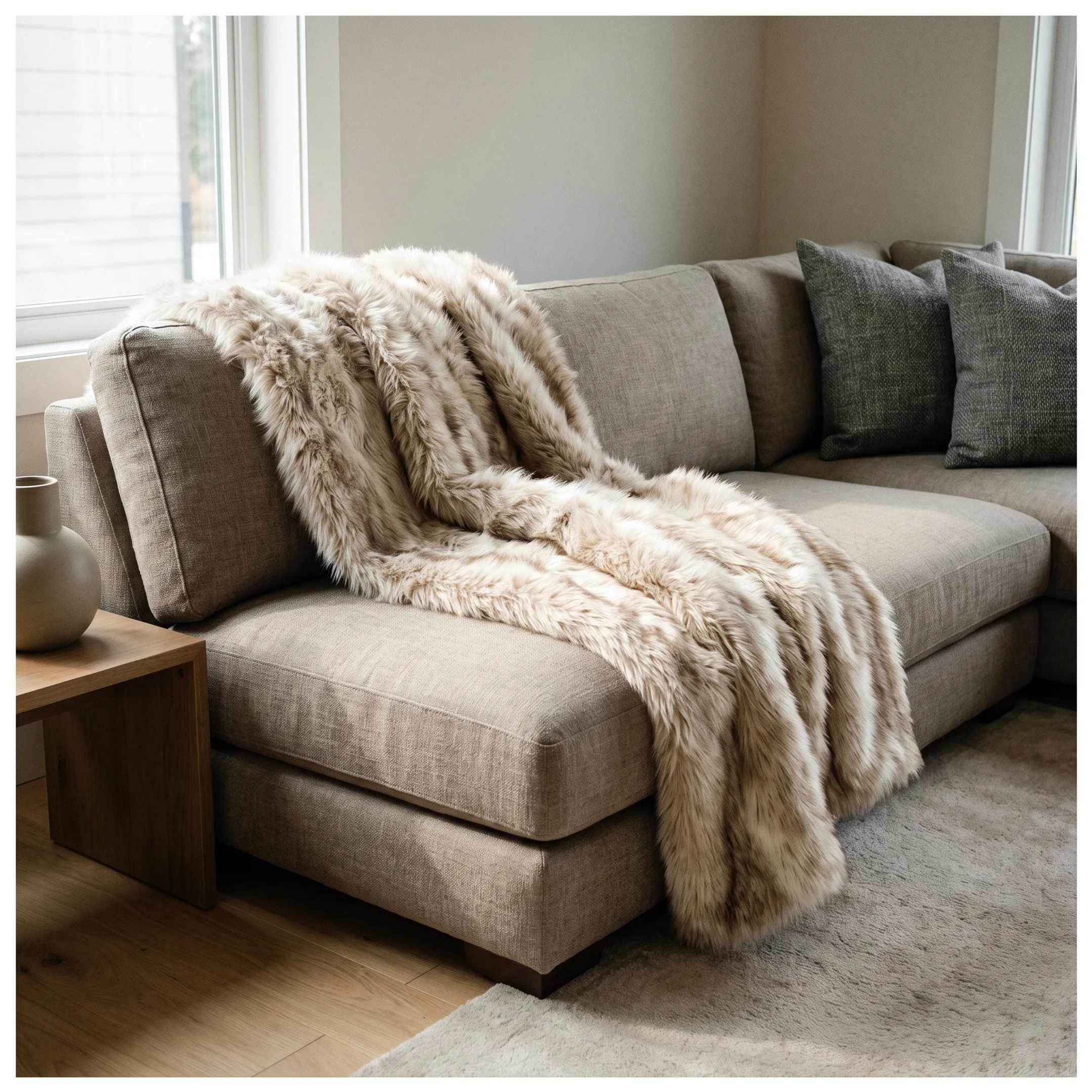 Home textile faux fur throw blanket