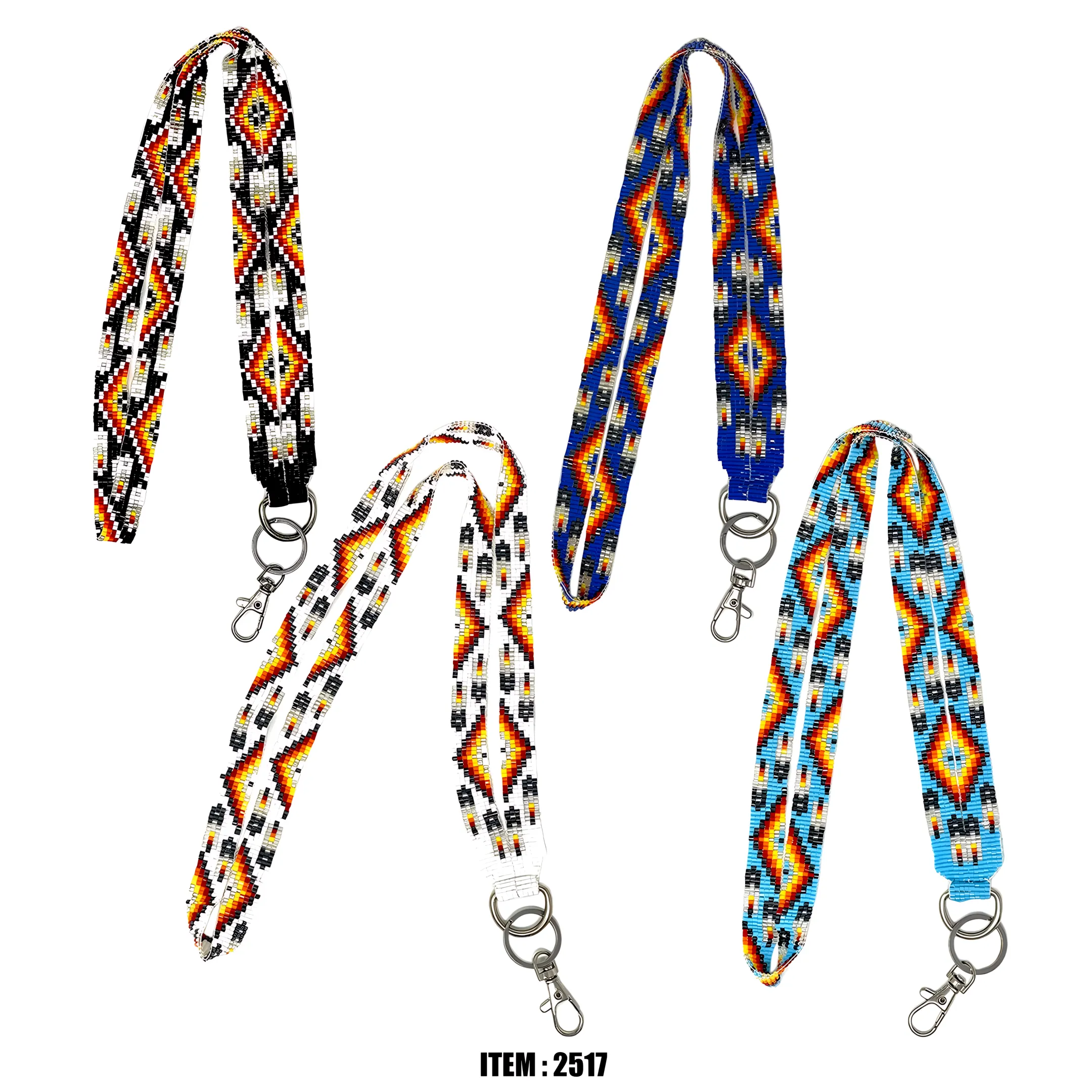 Blue Beaded Lanyards