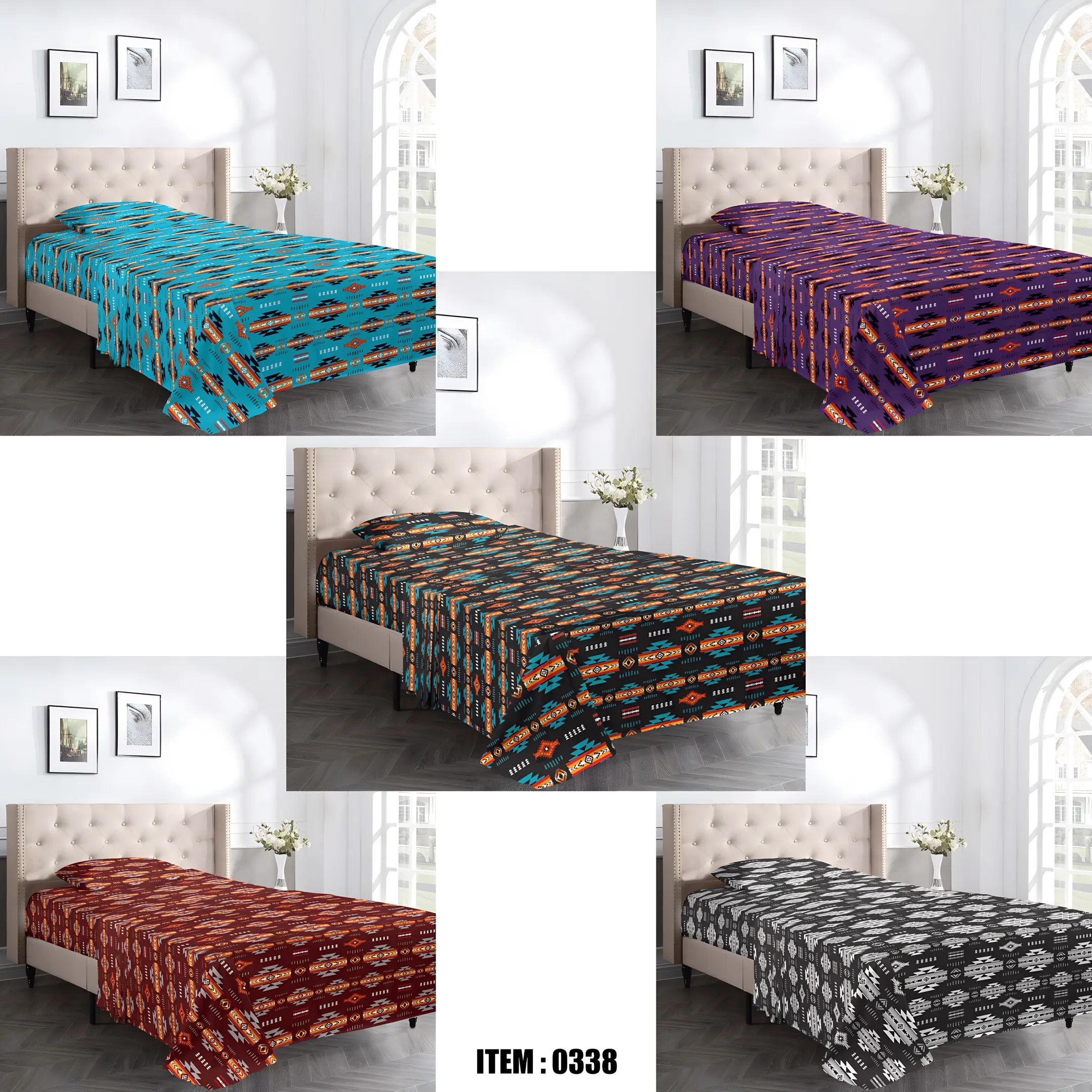 4pc Queen Size 100% Cotton Flannel Sheet Set