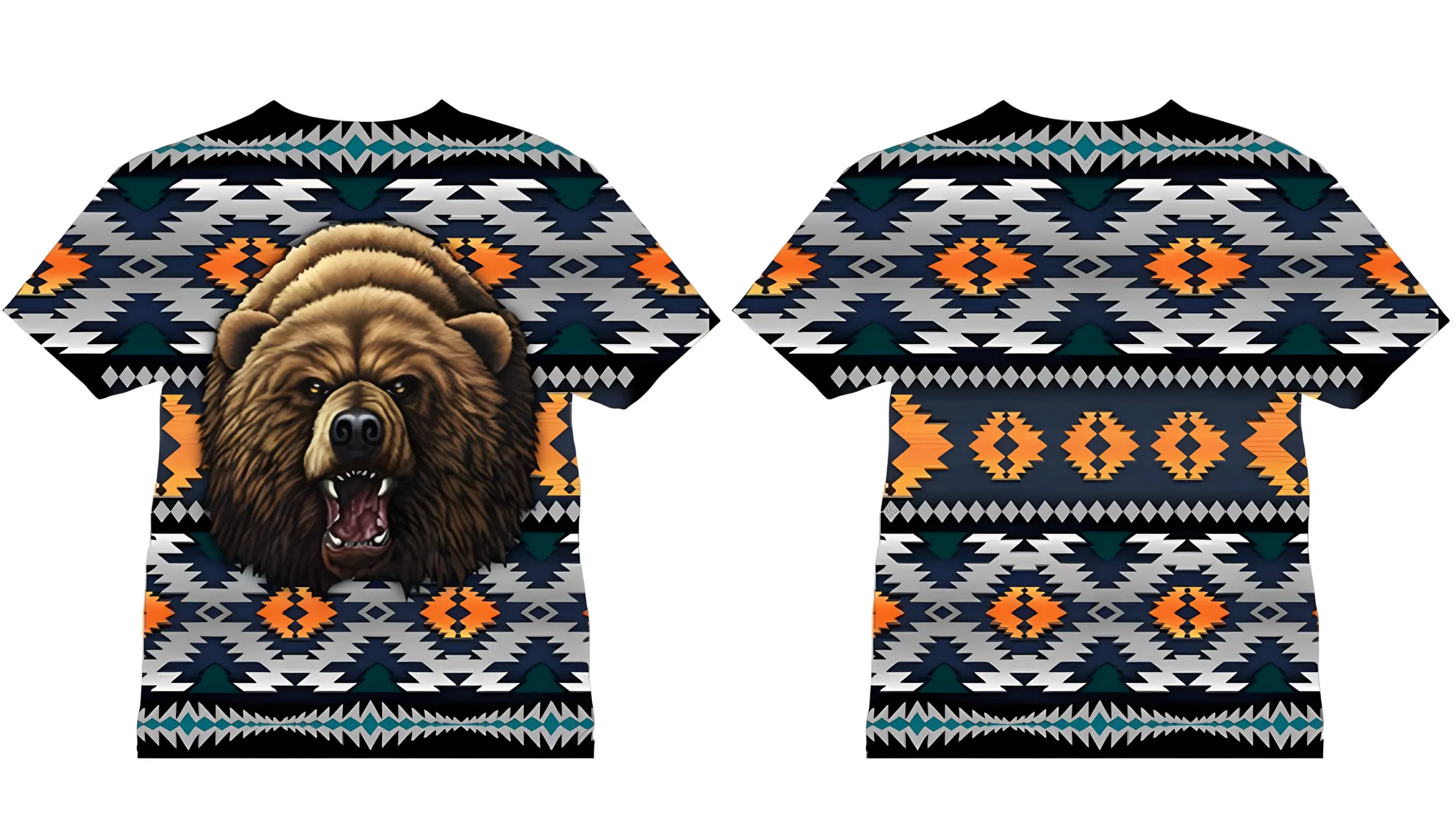 Bear, Printed Designer Graphic Tees, Short Sleeves