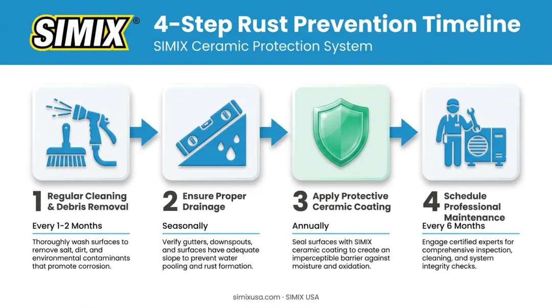 4-step AC rust prevention process from cleaning to professional maintenance