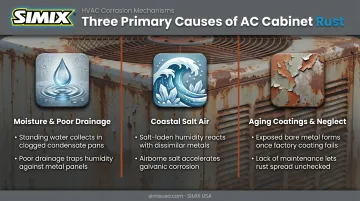 Three main causes of outdoor AC unit rust and corrosion