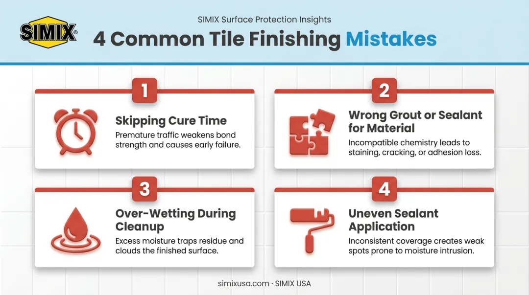 Four common tile floor finishing mistakes and their causes explained