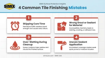 Four common tile floor finishing mistakes and their causes explained