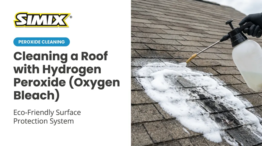 Cleaning a Roof with Hydrogen Peroxide (Oxygen Bleach)