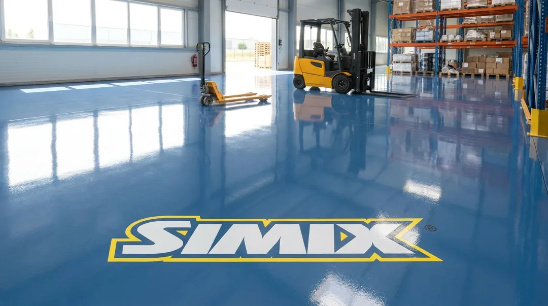 Ceramic coated commercial warehouse floor with glossy durable finish
