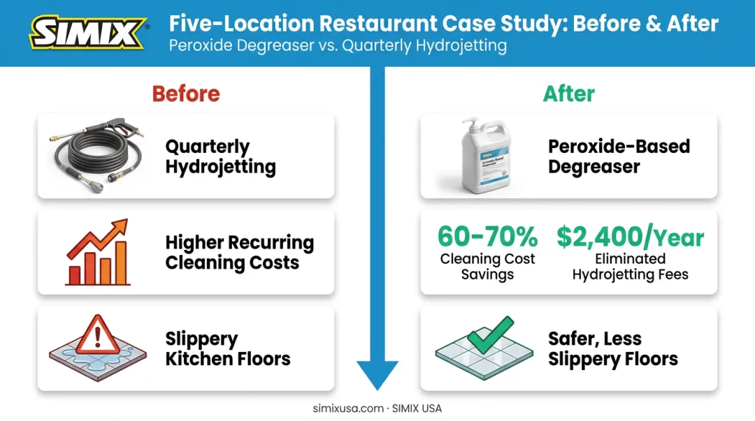 Restaurant case study results showing cost savings and reduced slip hazards