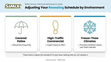 Patio sealing frequency adjustments for climate traffic and sun exposure factors