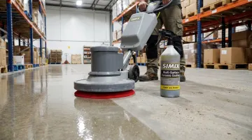 SIMIX cleaner and clearcoat combo applied to concrete floor