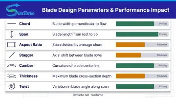 Seven critical blade geometry parameters and their performance impact comparison chart