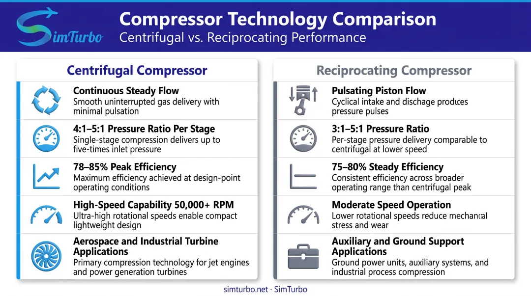 Centrifugal versus reciprocating compressor side-by-side comparison of key technical specifications
