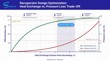 Recuperator effectiveness versus pressure loss trade-off optimization curve for micro gas turbines