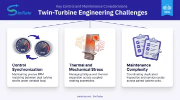 Twin turbine engineering challenges control synchronization thermal stress maintenance