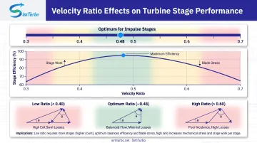 Blade-to-gas speed ratio optimization effects on stage work incidence and efficiency