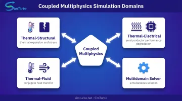 Four-quadrant multiphysics coupling workflow thermal structural electrical and fluid dynamics integration