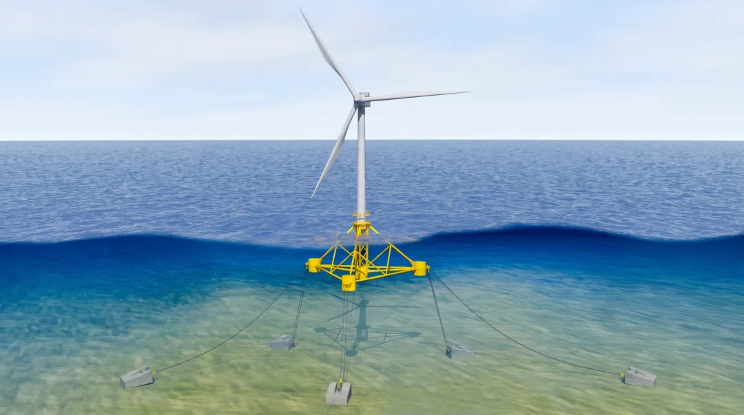 Floating offshore wind turbine platform in deep water installation