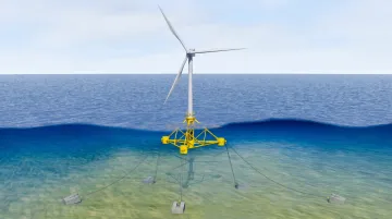 Floating offshore wind turbine platform in deep water installation