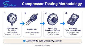 Four-step compressor performance measurement and validation process flow diagram