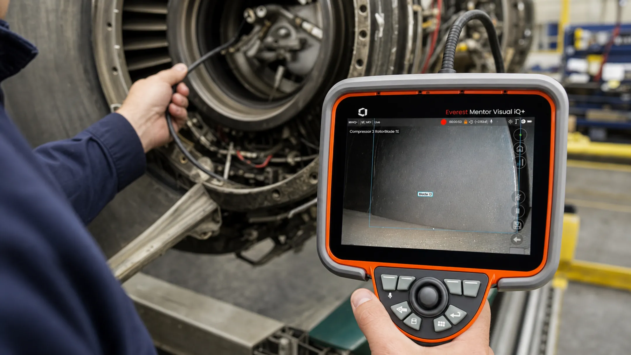 Borescope inspection of turbine blade shroud for wear and cracking