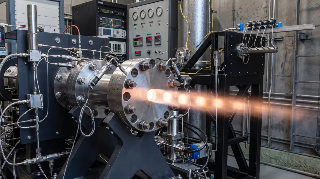NASA scramjet combustor test facility showing supersonic combustion research hardware and instrumentation