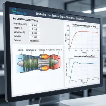 PID tuning dashboard for a gas turbine simulation