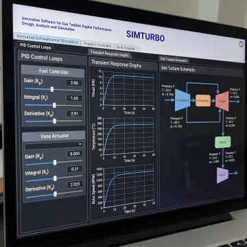 Engineer tuning a gas turbine PID control model