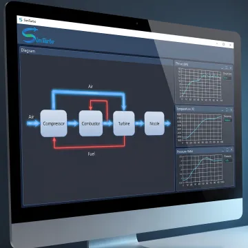 Jet engine performance model with live graphs