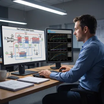 Engineer reviewing an HRSG simulation model