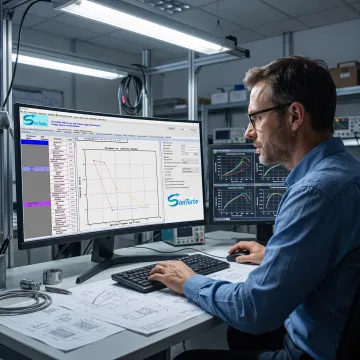 Engineer reviewing a gas turbine cycle simulation