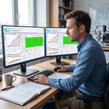 Engineer reviewing a gas turbine performance model