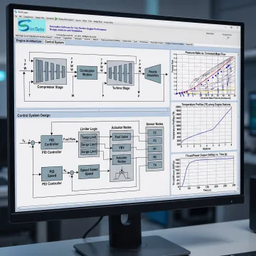 Gas turbine model displayed in SimTurbo