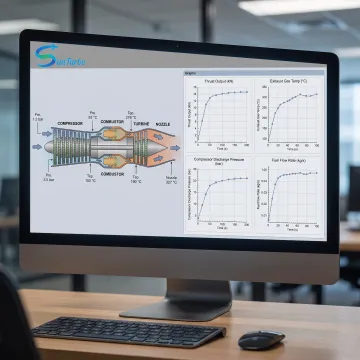 Graphical gas turbine model with performance data